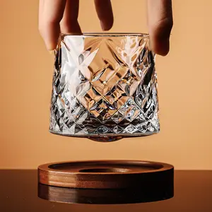 Luxury 360° Spinning Crystal Glass – Star-Cut Stress Relief Whiskey & Wine Glass, Elegant European Barware Gift