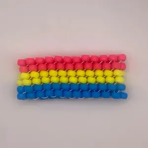 Pansexual Flag Kandi Cuff | LGBTQ+, Pride, Rave, Bracelet