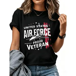 100% Cotton Air Force Veteran Graphic T-Shirt