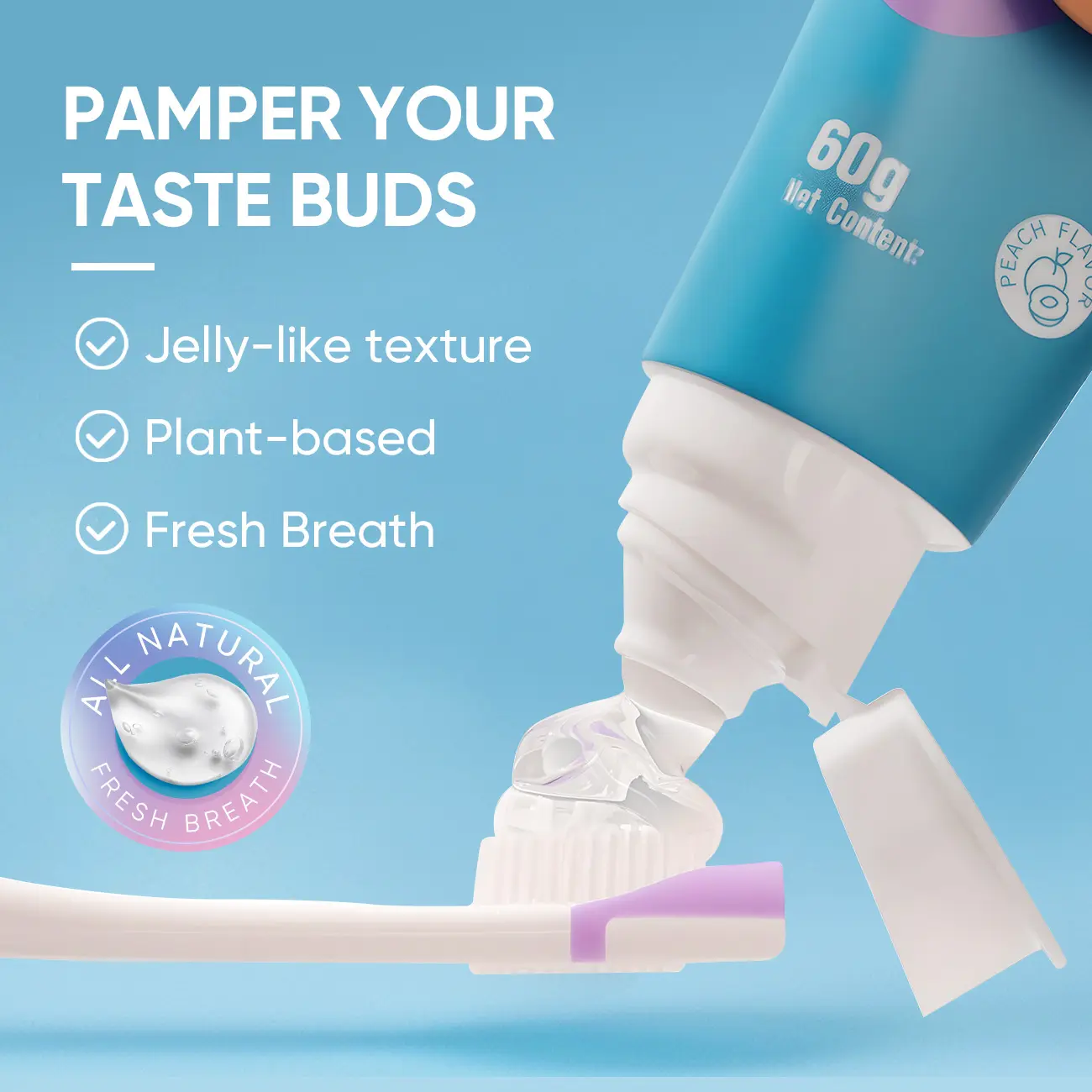 BodyAccel Tongue Scraper & Cleaning Gel Set – Ice Peach Fresh