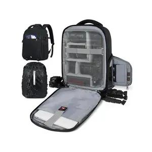 Camera Backpack, Large Capacity Camera Bag with Waterproof Rain Cover & Laptop Compartment, Anti Theft Travel Photography Backpack for Photographers