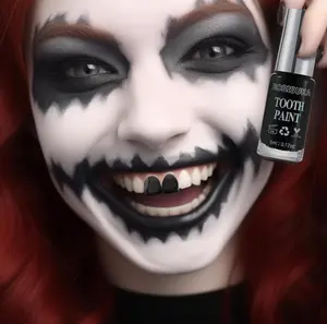 BOBISUKA Black Tooth Paint, Professional Black Out Teeth Makeup Solution - Safe, Quick Dry & Realistic, Perfect for Cosplay, Halloween Makeup, Theater, and Special Effects (5 ml)