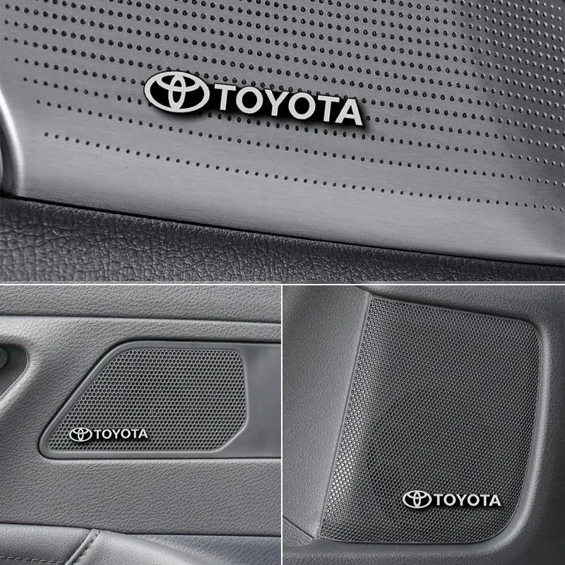 Car exterior annual inspection sticker metal texture car logo center console decoration sticker For Toyota Corolla Camry
