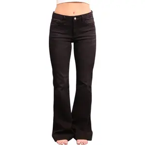 The Gwen from Lovervet Mid-Rise Tummy Control Flare Black Denim Three Lengths