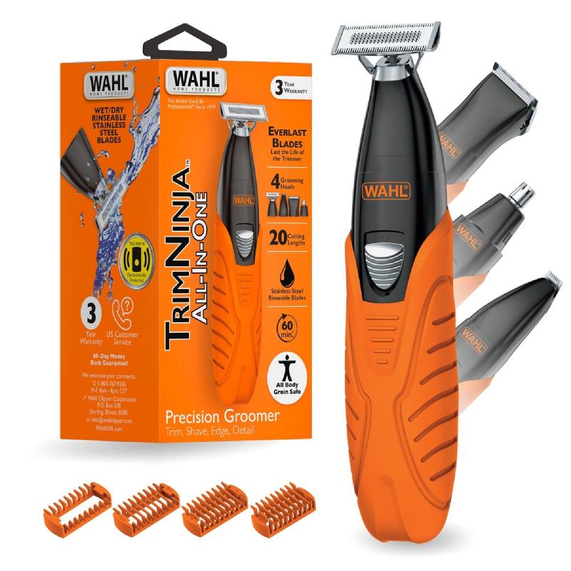 Wahl Trim Ninja All in One Hybrid Electric Razor and Beard Trimmer for Men – All Body Electric Shaver, Hair Trimmer, Precision Detail Trimmer, Ear & Nose Hair Trimmer for Men – Model 3030115 Kit Cordless from Wahl Clipper