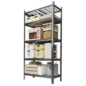5 Tier Metal Storage Shelving Unit, 2000 LBS Capacity Adjustable Garage Storage Shelves,Utility Storage Wire Rack, Kitchen Shelving Unit for Basement, Steel, Adjustable Tiers