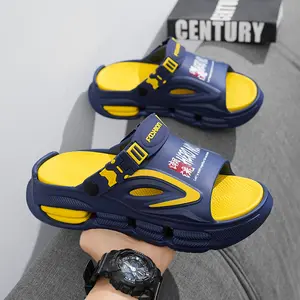 Men’s Summer Outdoor Sports Non-Slip Thick Sole Single Strap Beach Slippers