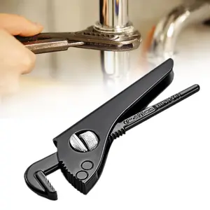 7 Inch Heavy-Duty Adjustable Pipe Wrench, Carbon Steel Plumbing Tool with Ergonomic Handle | Versatile Wrench for Circular and Shaped Pipes, Valves & Plumbing Repairs,dealsforyoudays