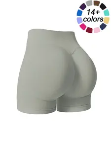 Women's Sporty High Waist Yoga Shorts, Seamless Breathable Quick-Dry, Summer Cycling Fitness, Stretchy Three-Quarter Shorts
