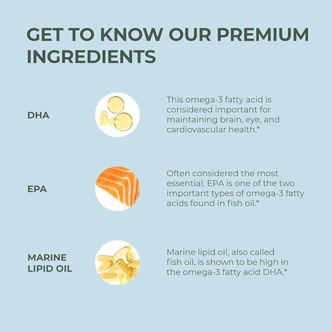 Primal Omega 3 – High-Potency EPA & DHA for Heart, Brain & Joint Health, Soft Gels Capsules, No Fishy Burps, Non-GMO