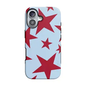Casely iPhone 16 Case | Stars Align | Blue & Red Stars | Bold Protective Design | Compatible with MagSafe