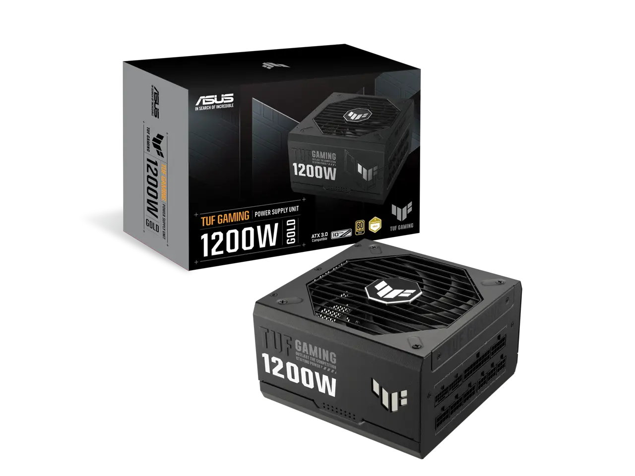 ASUS TUF Gaming 1200W Gold (1200 Watt, ATX 3.0 Compatible Fully Modular Power Supply, 80+ Gold Certified, Military-grade Components, Dual Ball Bearing, Axial-tech Fan, PCB Coating, 10 Year Warranty)