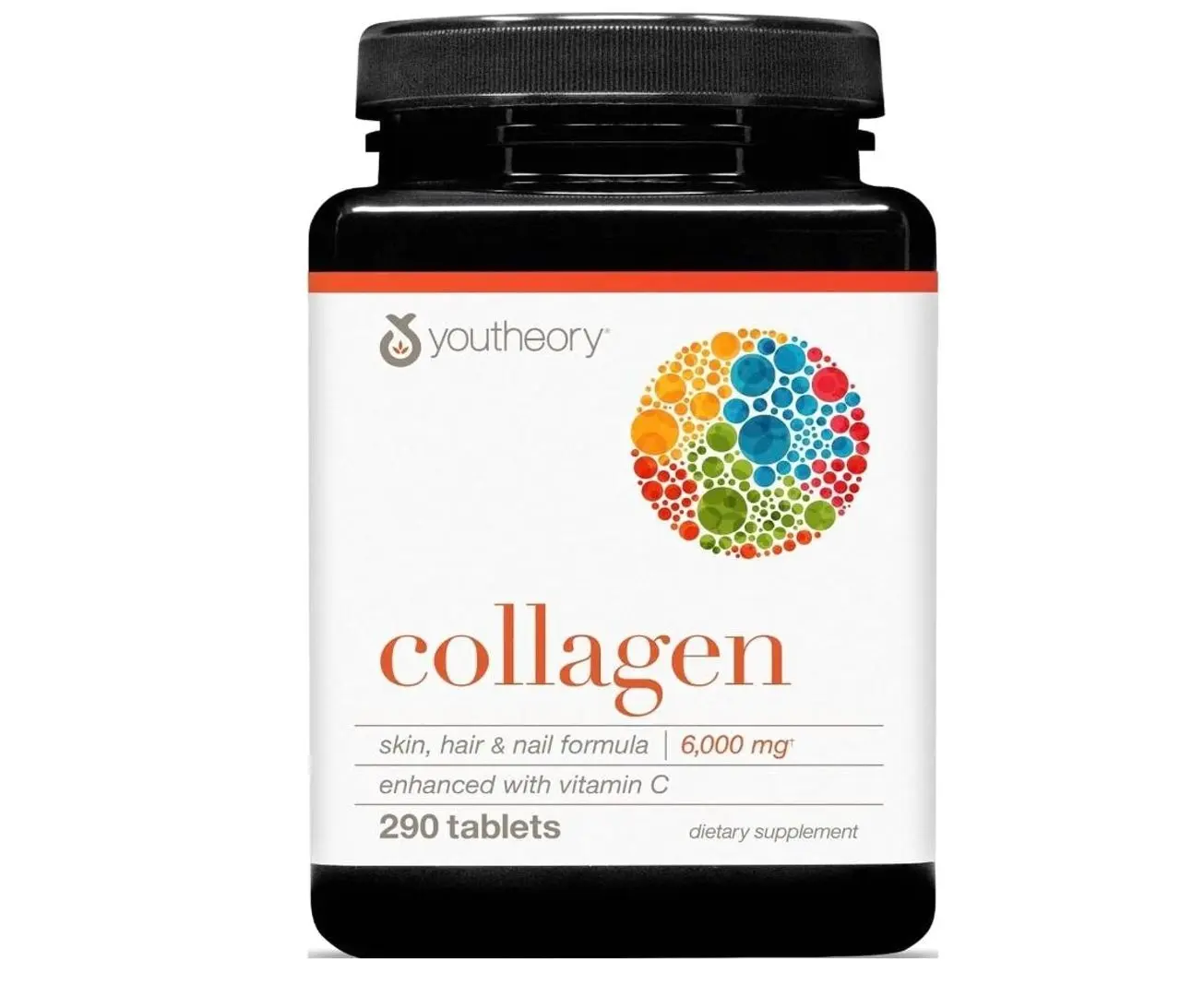 Youtheory Advanced Collagen, 6,000 mg, 290 Tablets, 48-Day Supply | With Vitamin C, for Hair, Skin, and Nails*, Collagen Supplement for Women and Men, Hydrolyzed for Absorption