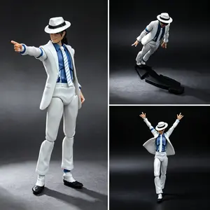 Jackson Michael Jackson - Criminal mastermind - White clothes-Moonwalk - Action figure,Fan collection