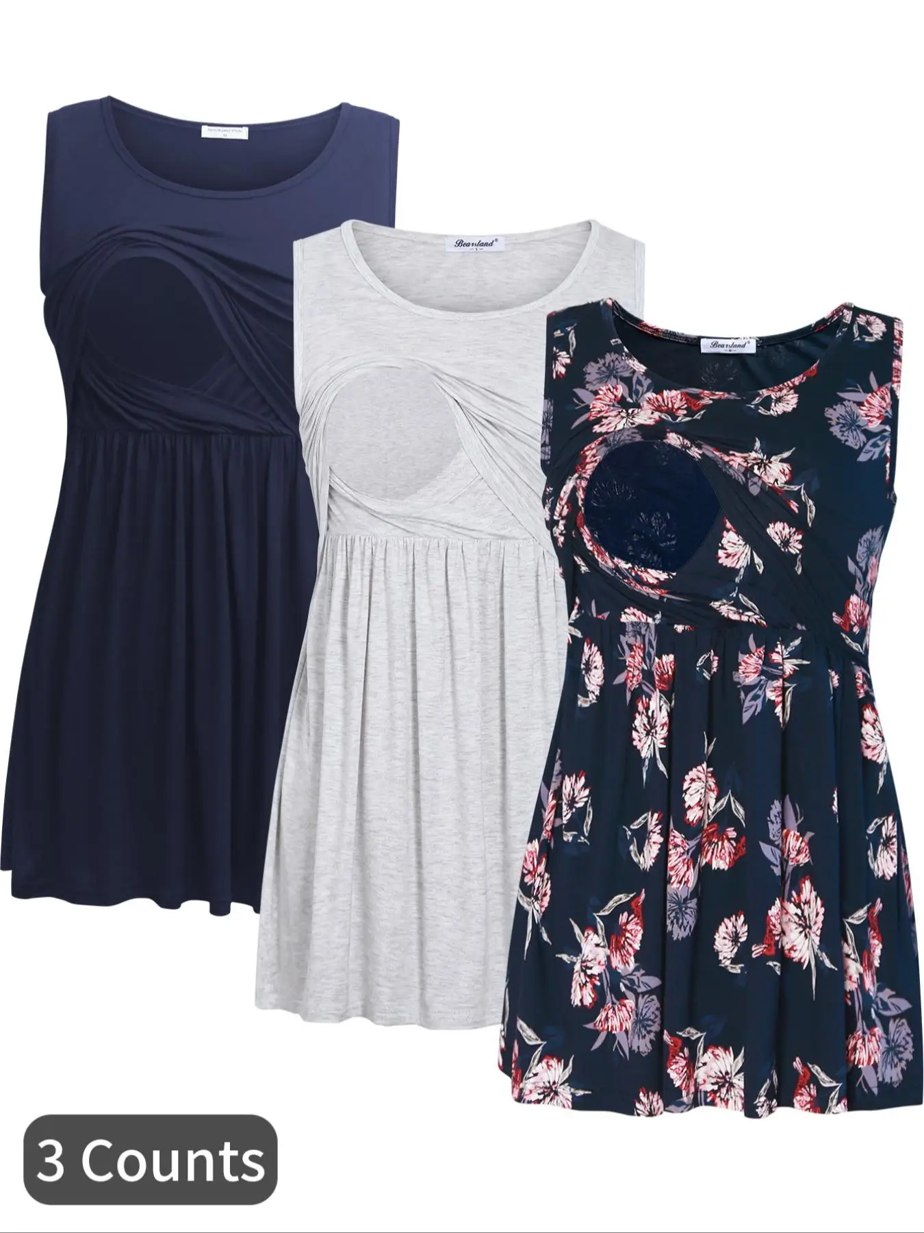 Women's Wrapped Peplum Nursing Top, Casual Sleeveless Round Neck Tank Top for Summer, Maternity Clothes for Daily Wear, Summer Outfits 2024