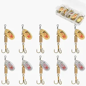 Fishing Metal Spoon Lure Set, 5/10-Pack of Spinning Lures with Glitter, High-Quality Design to Attract Fish, Durable Construction, Ideal for Anglers