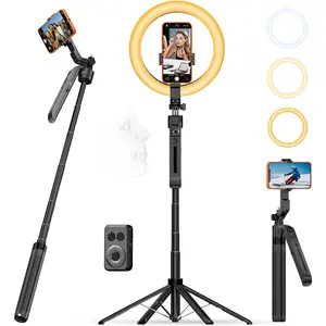 Vlogging Kit for  Tripod with Ring Light 10",  Auto   Tripod with Remote Control, -Key Auto-Deploy, Phone Holder for Video Recording, Live Streaming