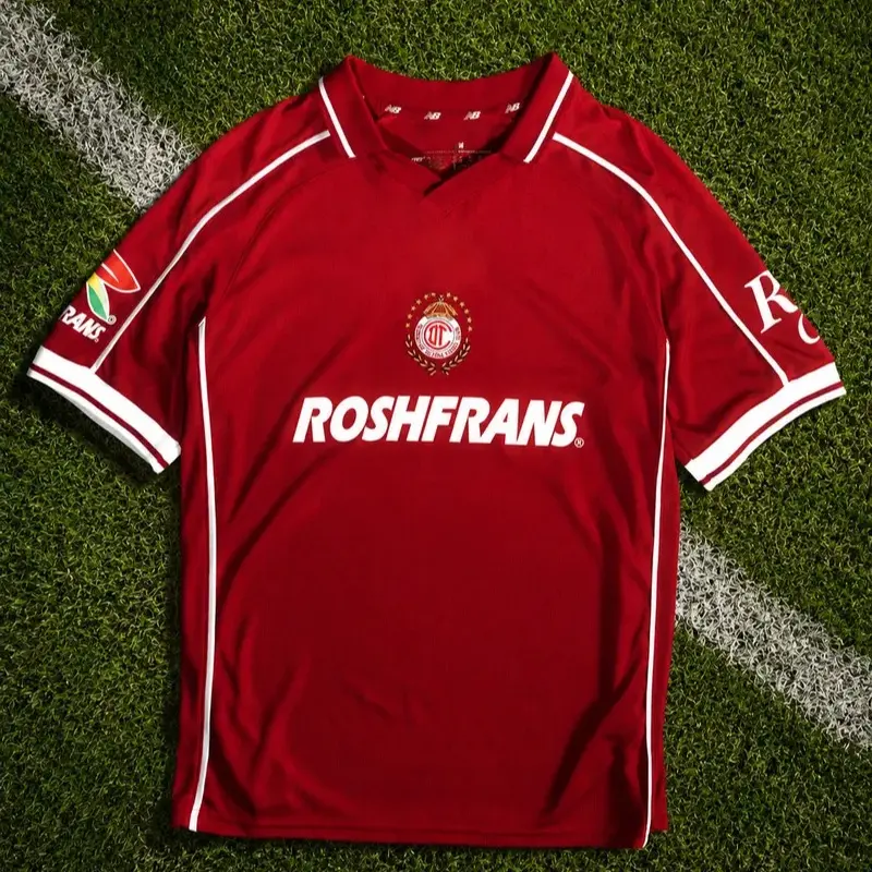 Red Toluca Home Soccer Shirt 26-27, Quick-Dry Short Sleeve Soccer Jersey, Breathable Game Day Sports Top, Liga MX Fan Gear