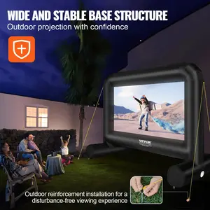 VEVOR Inflatable Movie Screen, 14 FT (168inch)Inflatable Projector Screen for Outside with Blower and Carrying Bag, Front/Rear Projection, Oxford Fabric Blow Up Screen