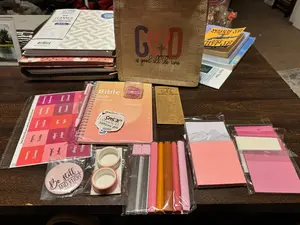 Bible study journaling tote bags.
