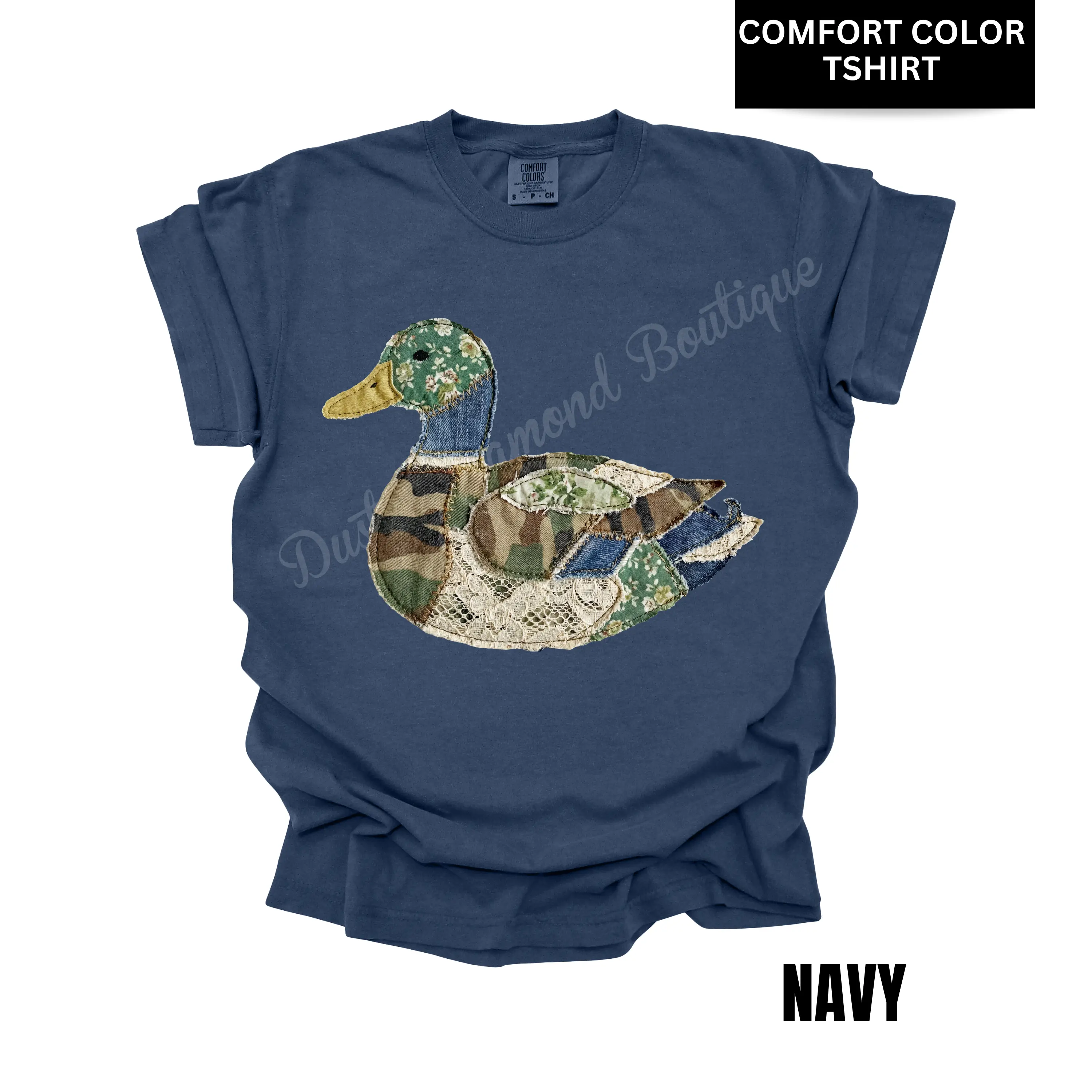 BLUE JEAN Duck Patchwork Comfort Color T-Shirt