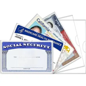[New Deal] 6 Pack Social Security Card Protector/New Medicare Card Protector Sleeve/Credit Card Holder,24 Mil Soft Clear Card Sleeves for Waterproof SSN