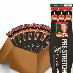 Outre Braids X-Pression Kanekalon 3x Pre-stretched Braid 32" (packs 50)- Premium Ultra Smooth 100% Kanekalon Synthetic Hair Extensions
