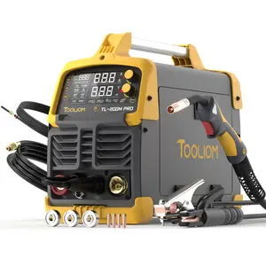TOOLIOM 200A Aluminum MIG Welder, 5-in-1 MIG/Flux MIG/Lift TIG/Stick/Spool Gun, 110/220V Dual Voltage Multifunctional Welding Machine