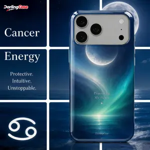 DarlingCase Cancer Aura Glossy IPhone Case – Healing Energy Shockproof Hard Case for IPhone 11 Through IPhone 17 Series Shockproof Anti-Scratch Hard Protective Case