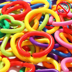 32pcs/50pcs Geometric Ring Toy Set, Educational Puzzle Toys, PP Material, Ideal for Family Interaction, Birthday Gift, Ages 3+
