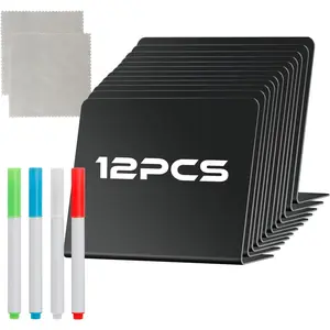 12 count 4"x3" Small  Labels for Party Buffet, Mini Chalkboard Signs for  Display Price, Birthday Bakery Wedding  Black Tabletop Chalkboard Sign, Table Name Tags, Place Cards  Signs