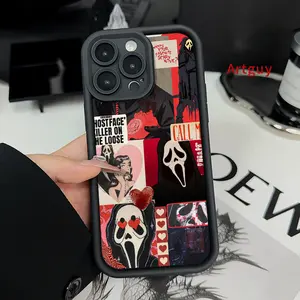 Phone case for iPhone 16 Pro Max 15 Plus 16E 14 13 12 11 XS XR Ghostface Whispers Advanced fashion gift Shockproof Silicone TPU Bumper Drop Protection Soft Cover