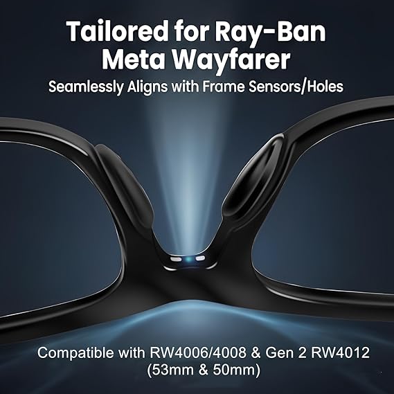 Compatible with Ray-Ban Meta Wayfarer Eyeglass Nose Pad, 8 Pairs Soft Silicone Nose Pads, Anti Slip Replacement Nose Pads