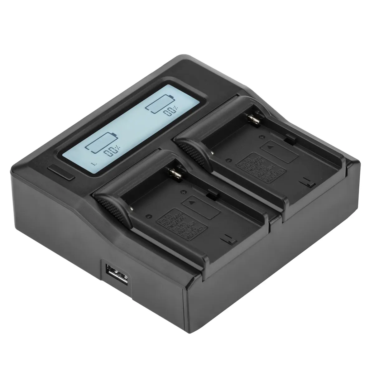 Durable Camera Dual Smart Charger - Green, LCD Screen Compatible with Sony L & M Series