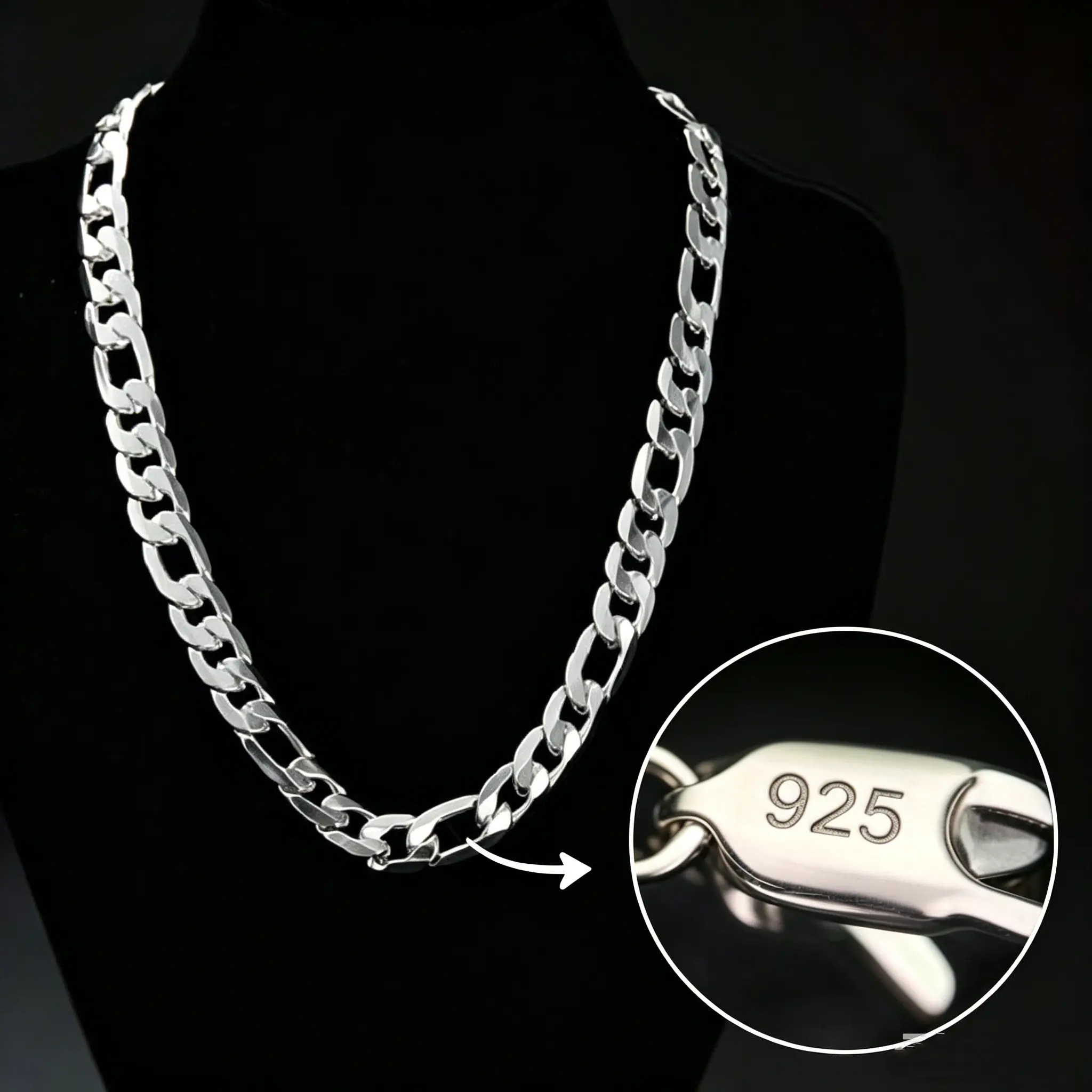 Figaro Chain Necklace for Men - 12mm Bold Stainless Steel Chunky Jewelry, Tarnish-Resistant Stylish Accessories for Casual Streetwear Outfits, Durable Fashion Accessory, Alternating Links, Polished Finish, Male, Daily, Precision-Cut Links, Sturdy, Stateme