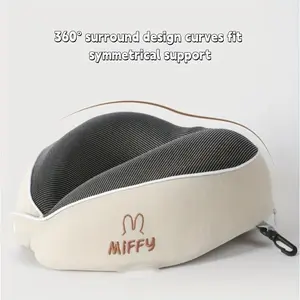 Memory Cotton Rollable Neck Pillow, Four Humps Comfort U-Shaped Pillow, Travel Car Plane Office Companion, Travel Neck Cushion