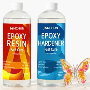 JANCHUN Crystal Clear Resin 32oz - Self-Leveling,No Bubble & Not Yellowing Epoxy Resin for Coating, Casting, Table Top,DIY, Bar Top, River Tables, Resin Art, Wood with High Gloss Finish