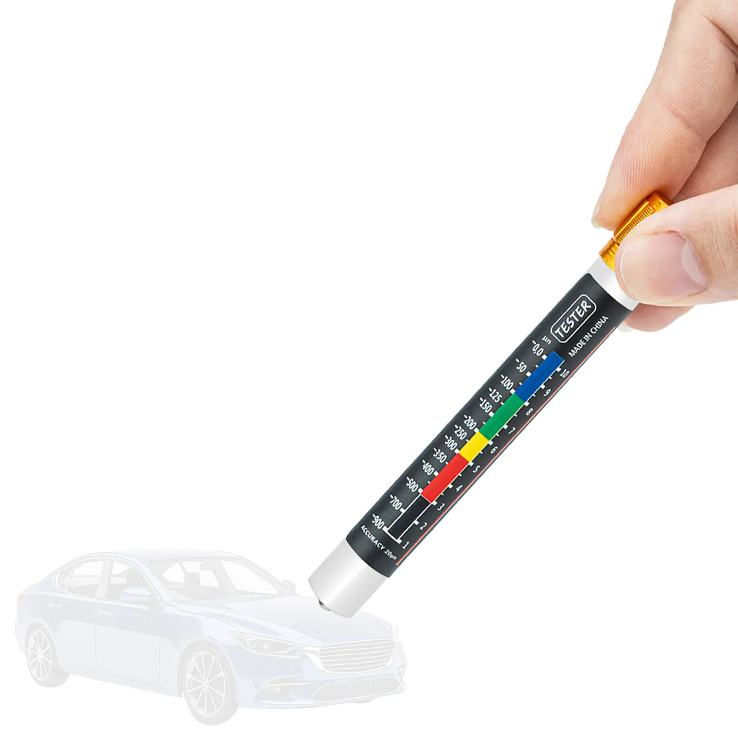 Mcbazel Paint Thickness Tester Meter Gauge, Magnetic Car Paint Coating Tester, Car Body Damage Detector, Waterproof Crash Test Check Tool for Used Car Inspection