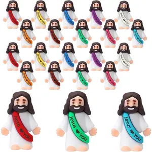 Little Jesus Figurine, Mini Jesus Figurine Bulk Sale, Multi-color Little Jesus Figurine, Miniature Figurine, Suitable for Hide-and-seek Religious Gift, Suitable for Easter Egg Fillers (20 Pieces)