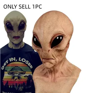 Unisex Alien Theme Full Face Mask, Funny Horror Headpiece, Perfect Halloween Ready Party Accessory, Unique Makeup Costume Prop, Party Masks, Fun Accessories, Versatile Usage, Realistic Masks