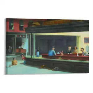 A Classic With Cheese High Quality Canvas Print 24" x 15.75" Nighthawks Fanart Wall Artistic