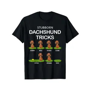 Thick Headed Dog - Funny Long Hair Dachshund for Christmas T-Shirt, Loose style new unisex short-sleeved T-shirt, casual and comfortable, 100%cotton, S-XXXL