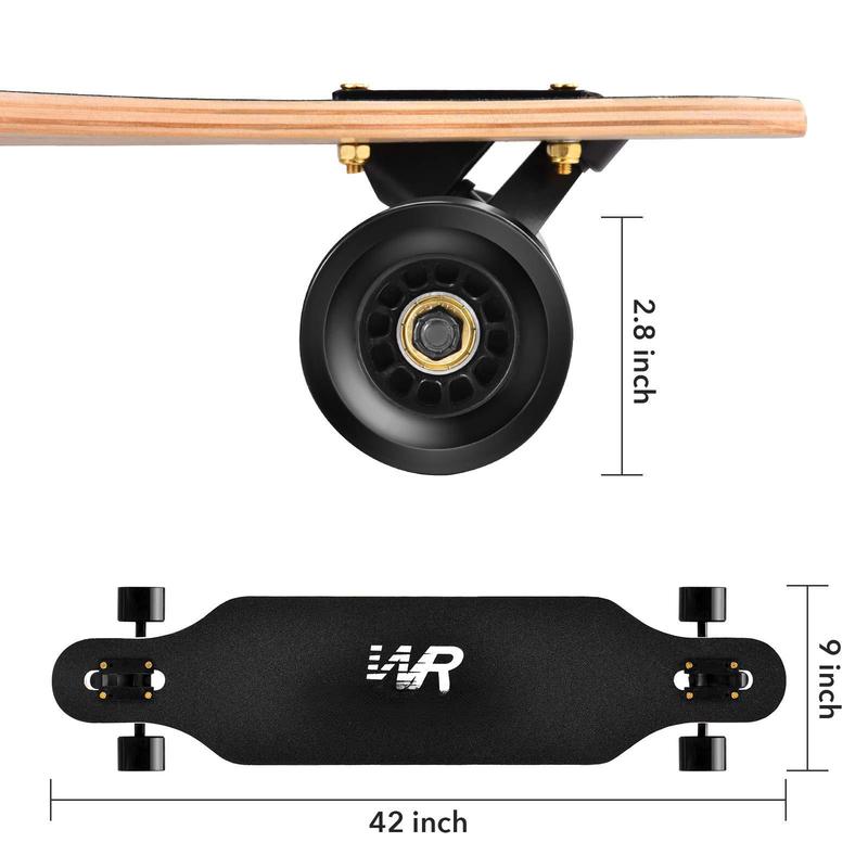41inch Freeride Longboard Skateboard 8-ply Maple Drop Through Freestyle Complete Cruiser Pintail For Cruising Carving Free-style And Downhill With T-tool