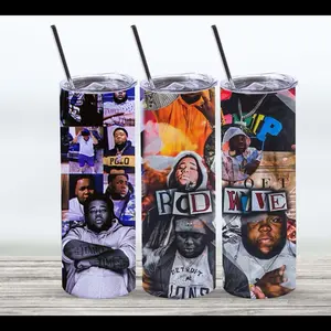 Tumblers cup 20 oz R. Wave Bottle Drinkware Straw Water Bottles Reusable Birthday Stainless Customized Bottled Washable