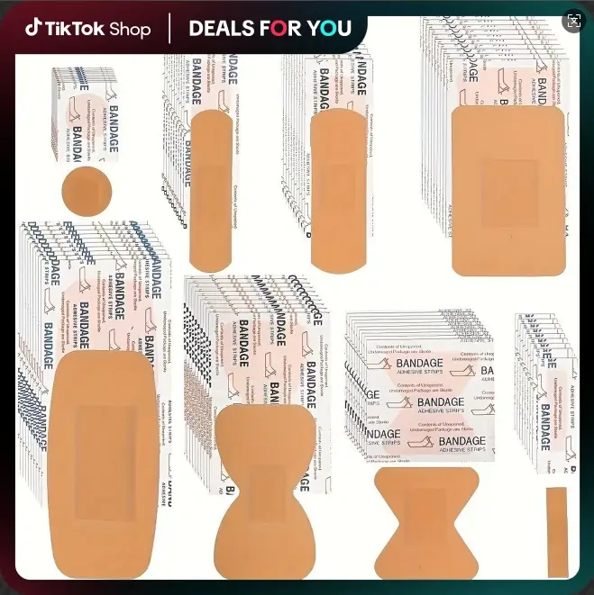 80-Pack PE Flexible Adhesive Bandages, AssortedWaterproof Breathable Bandages with Cushioned Pad forWound Care, Variety Pack with Finger & Knuckle Ban