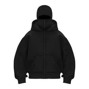 Bmuvlss Men'S Youth Full-Zip Hooded Jacket with Balaclava Mask - Heavy-Duty Winter Coat, Full-Zip Front Closure, Zippered Pockets, Hooded Collar, Warm Long Sleeve Casual Outerwear for Teens & Young Adults (Red/Black/Other Colors Available) - Ideal for Ski