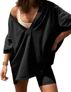 Hot Shot Reversible Set - 2-in-1 Versatile Style Collection for Double the Fashion Impact - Black V-Neck Top & Shorts Set