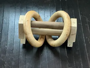 2" Thick Grip Wooden Gymnastics Rings & Parallettes | Neurological Hardware Bundle
