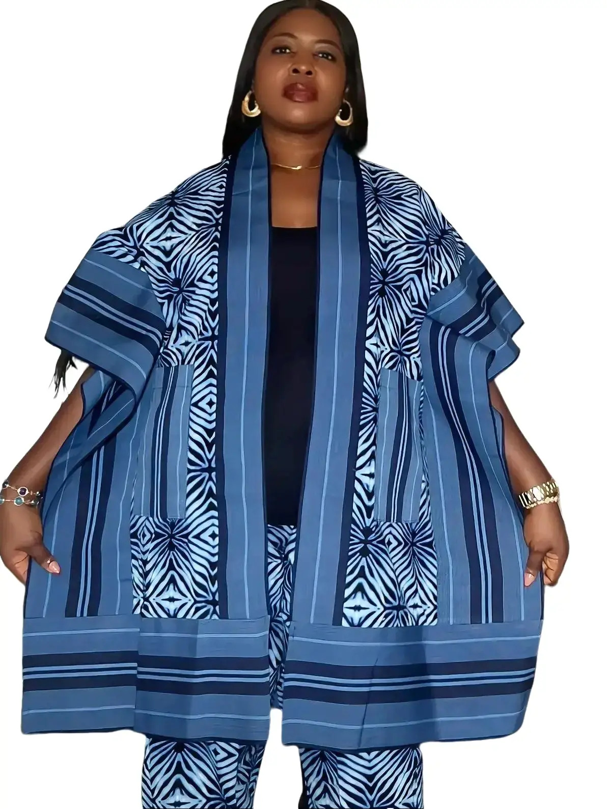 Women's Regal Roots 2-Piece Kimono Set - Ankara Prints, Asoke Fabric, Comfortable Fit