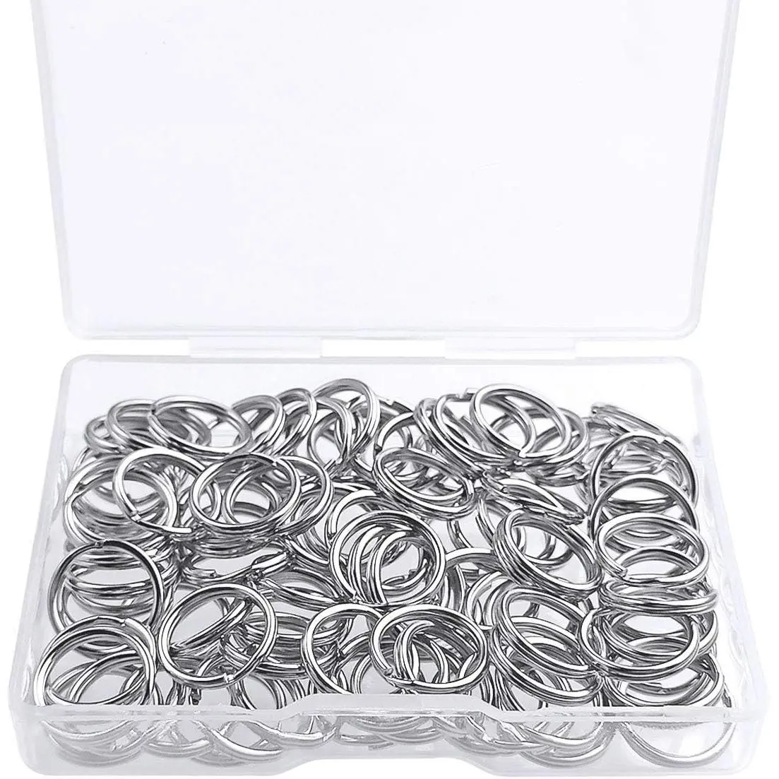 100 Pcs Split Ring, Small Key Rings Bulk Split Keychain Rings Craft Metal Keychain Connector Accessories (12mm)